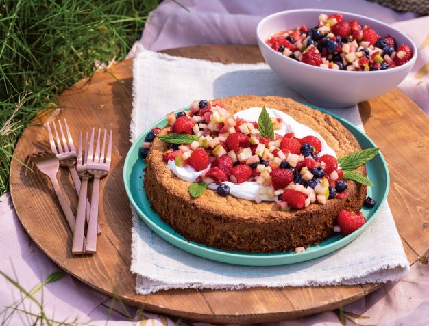 Cinnamon Citrus Olive Oil Cake with Berry SALSA